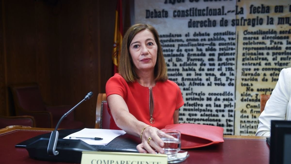 La presidenta del Congrés, Francina Armengol, al Senat durant la comissió pel cas Koldo. - GUSTAVO VALIENTE / EUROPA PRESS