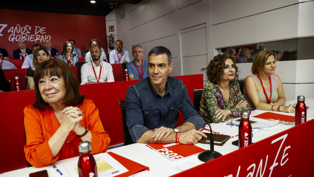 Pedro Sánchez, durant la reunió del comitè federal del PSOE
