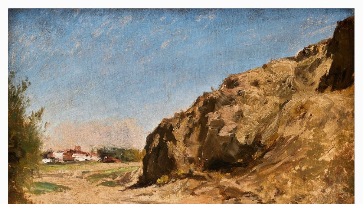 Carlos de Haes. ‘Camino de Getafe’ (Madrid). c. 1872. Oli sobre paper. Col·lecció MORERA 0058. Donació de Jaume Morera, 1924