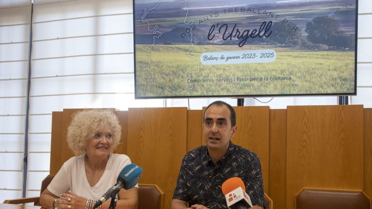 Culleré y Marín hicieron balance de la mitad de mandato ayer. - LAIA PEDRÓS