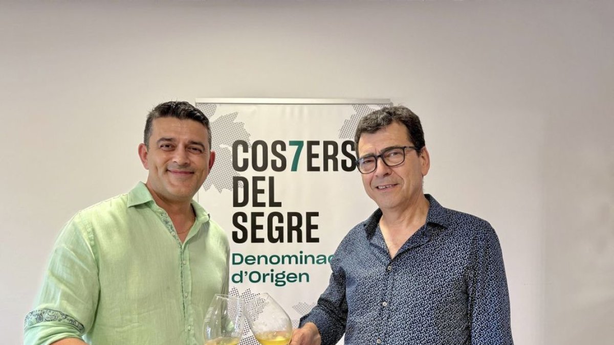 Isidre Ribalta i Tomàs Cusiné, ahir a la junta del Consell Regulador de la DO Costers del Segre. - DO COSTERS DEL SEGRE