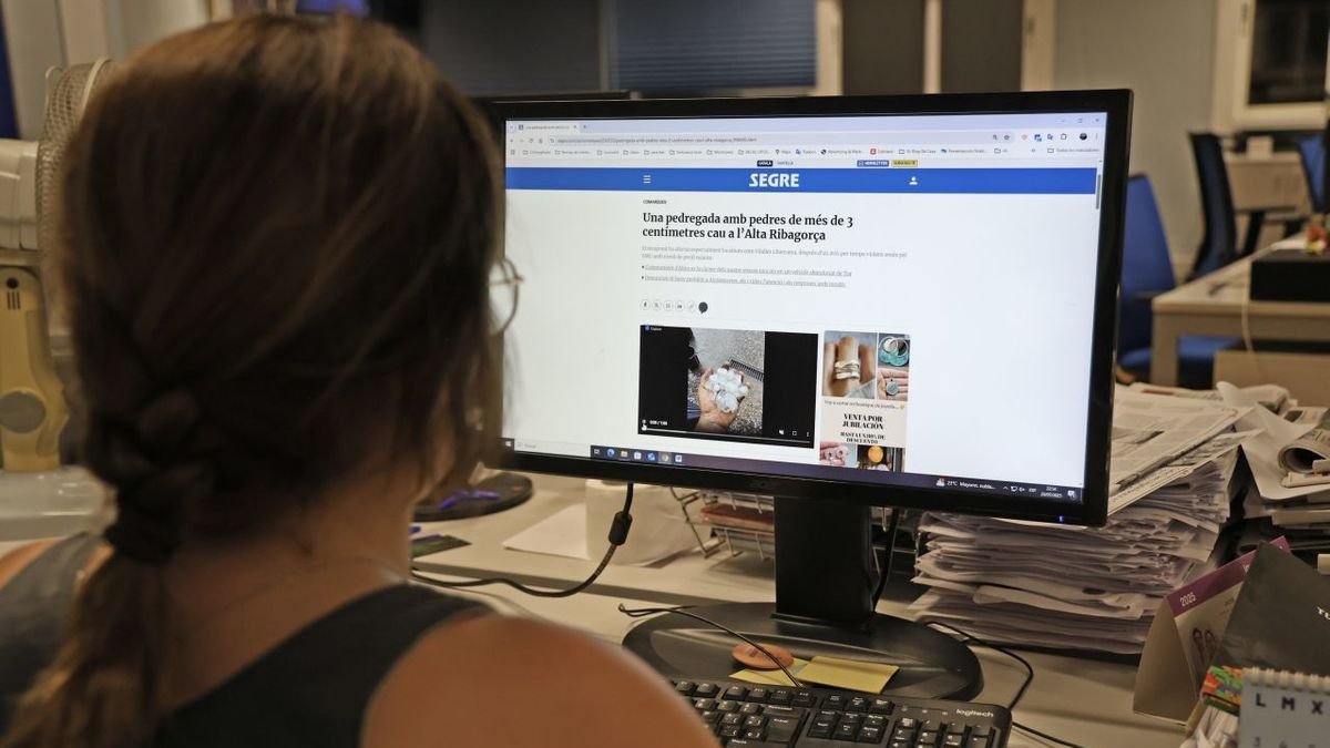 Foto de una usuaria navegando por el portal digital de SEGRE. - AMADO FORROLLA