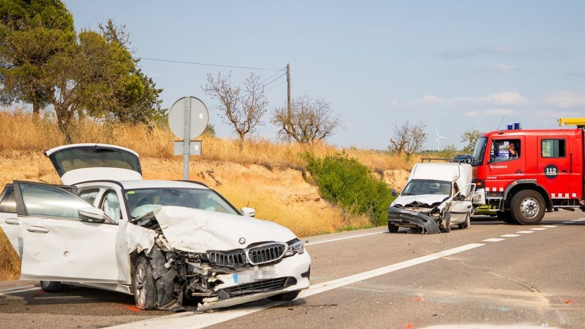 Accidente en la C-12, a la altura de Llardecans, el 1 de agosto.  - GERARD HOYAS