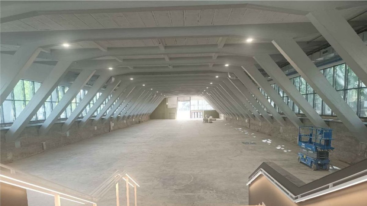 El nuevo aspecto del gran espacio diáfano del sótano del Palau de Vidre. - AJUNTAMENT DE LLEIDA