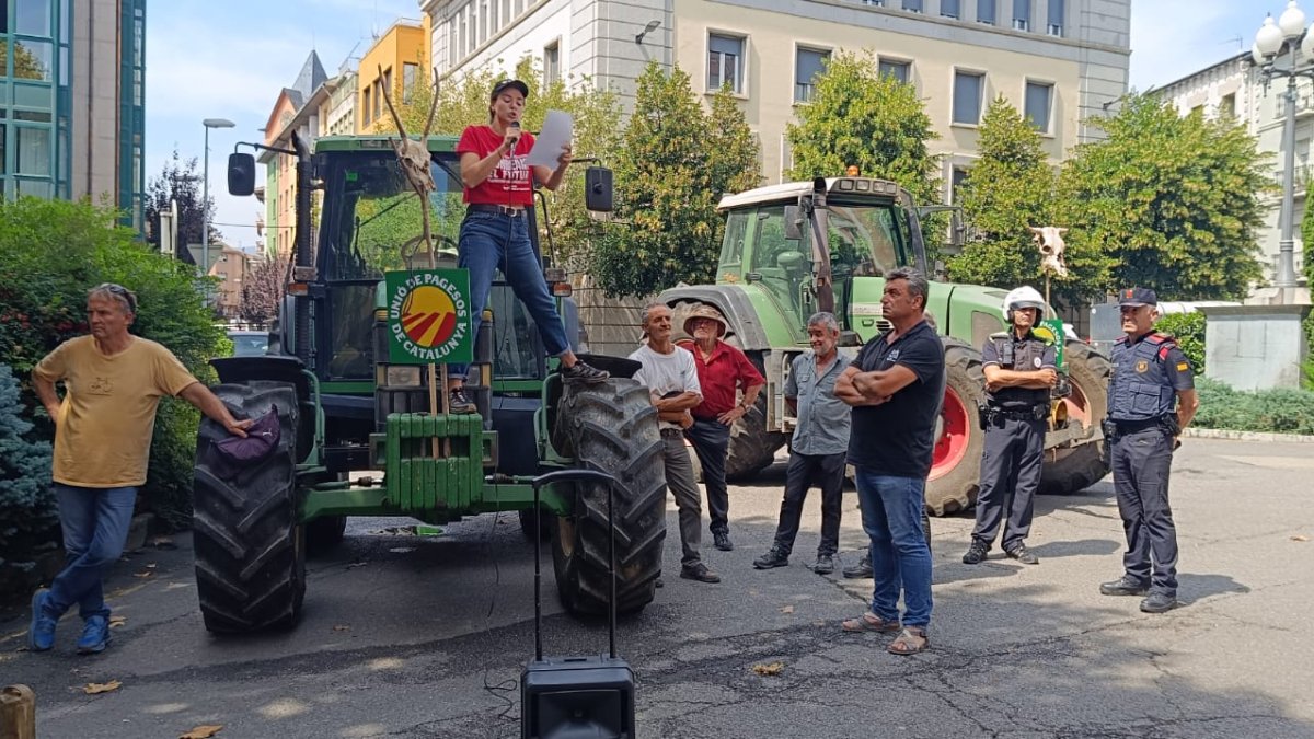Agricultors i ramaders protesten a la Seu d'Urgell contra la gestió dels danys de la fauna
