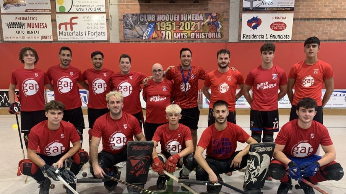 Foto de grup del Juneda en l’entrenament d’ahir.