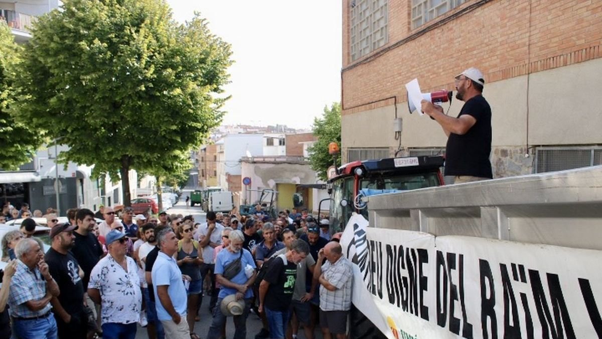 Imagen de la protesta en Sant Sadurní d’Anoia. - ACN