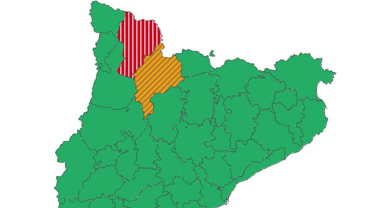 Mapa de peligro meteorológico para este lunes por la tarde