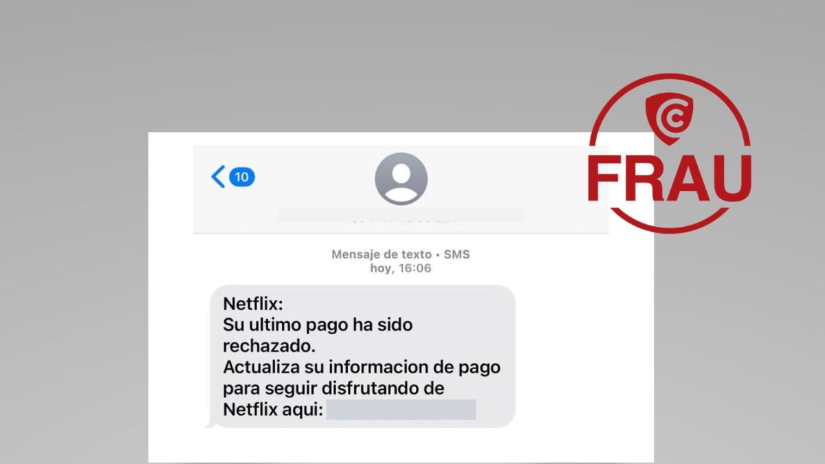 Un de los mensajes fraudulentos.