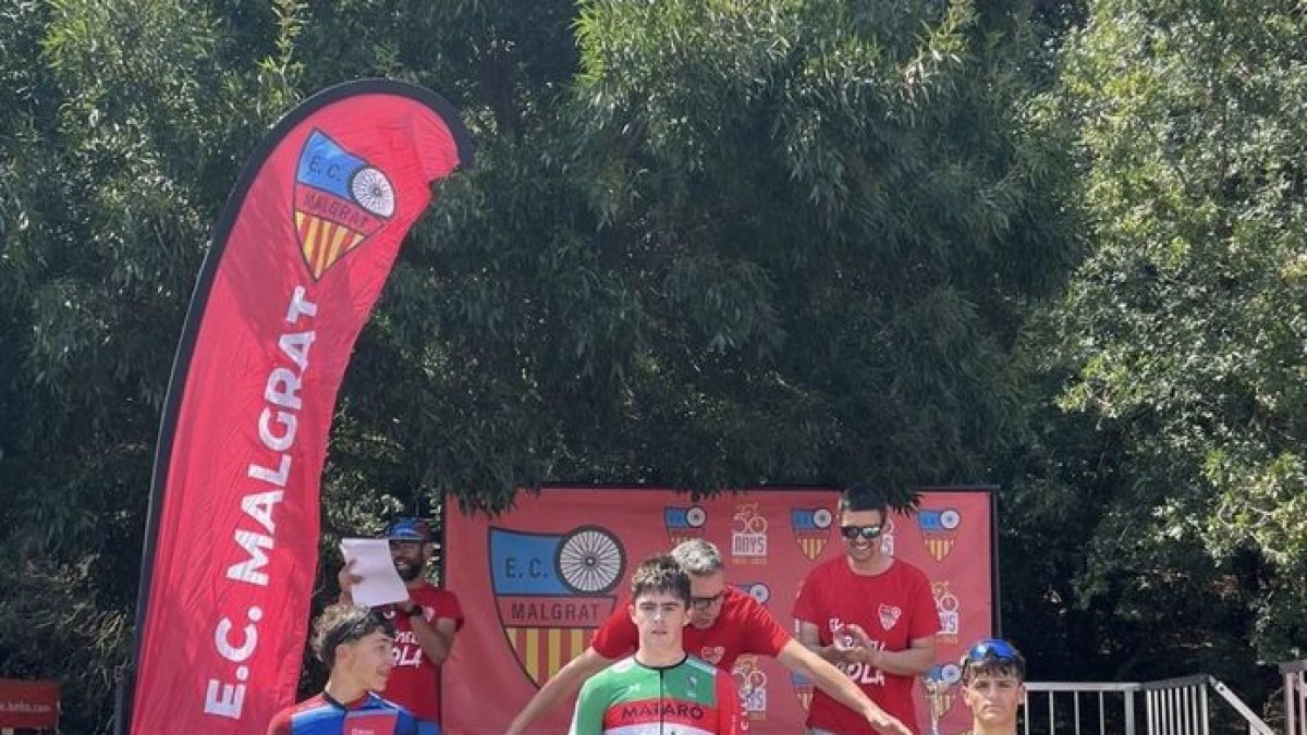 El podio, con Dídac Mulet en el tercer cajón.