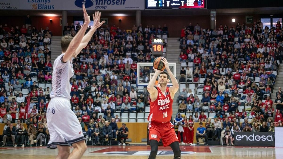 El pívot húngaro György Golomán, nuevo jugador del Hiopos Lleida, con un equipo anterior. - SERGIO GERONÉS