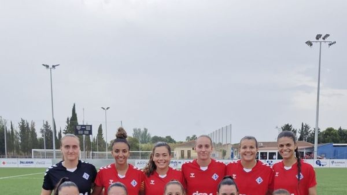 El once inicial que sacó ayer Joan Bacardit ante el Zaragoza, de Segunda RFEF.