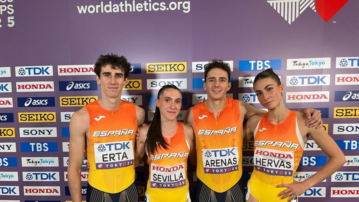 Bernat Erta, Paula Sevilla, Julio Arenas i Blanca Hervás. - RFEA