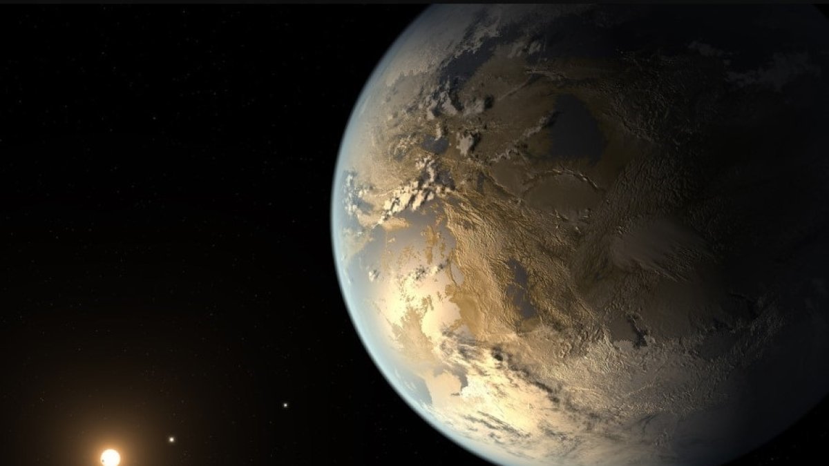 Recreación del exoplaneta rocoso de la zona habitable Kepler-168b.