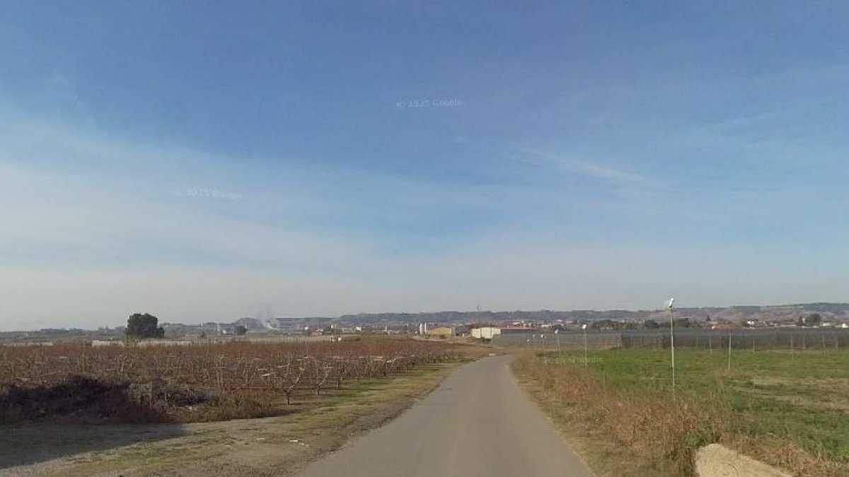 Un tram del camí de Rosselló, al seu pas pel terme de Vilanova de Segrià.