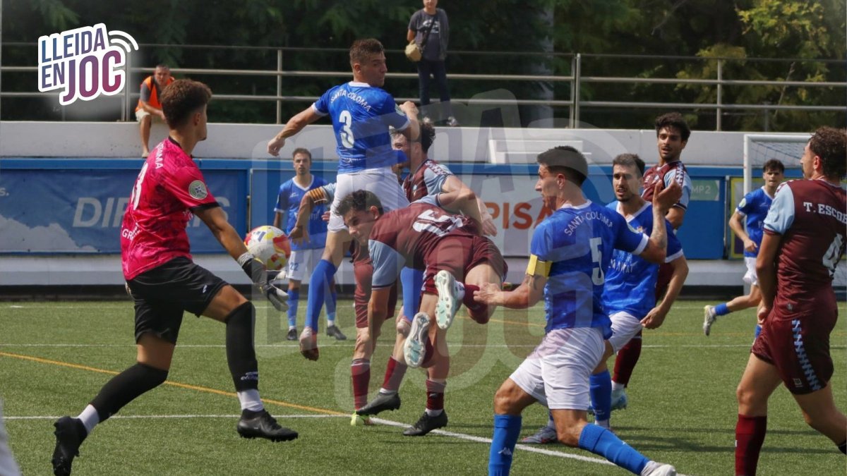 Una imagen del partido del Lleida este domingo.