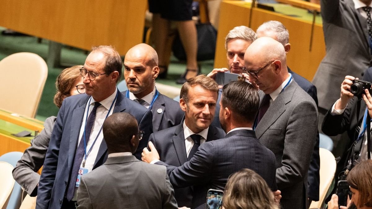 Macron reconoció ayer el Estado palestino en el marco de la 80 asamblea general de la ONU. - EFE