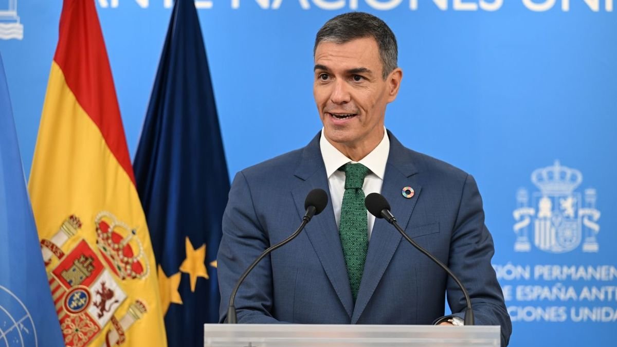 Pedro Sánchez, davant de les Nacions Unides a Nova York. - EUROPA PRESS