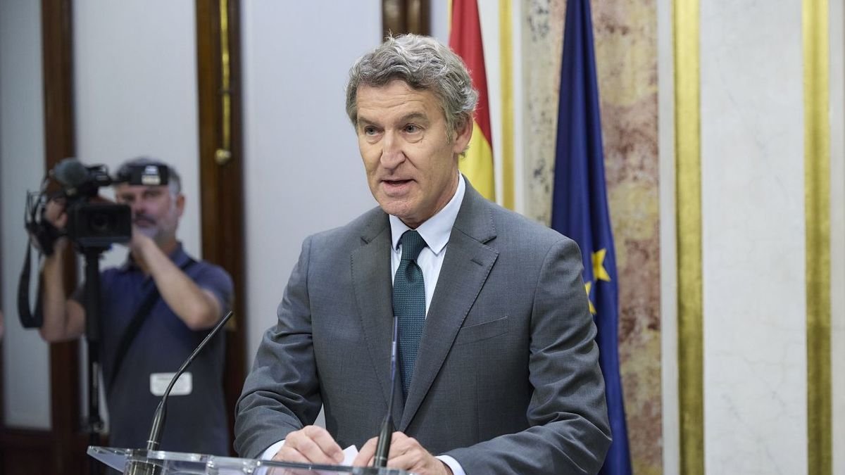 Alberto Núñez Feijóo, parlant al Congrés dels Diputats. - EUROPA PRESS
