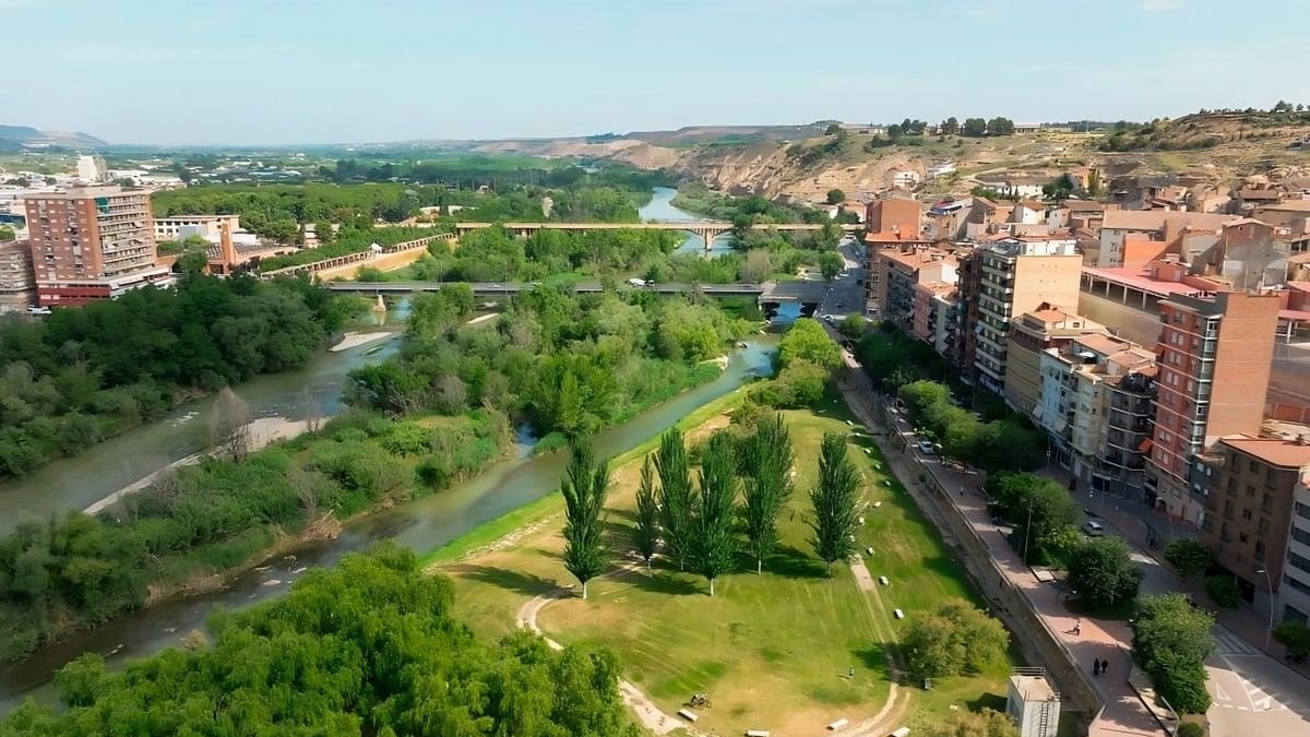 Imagen de archivo del casco urbano de Fraga.