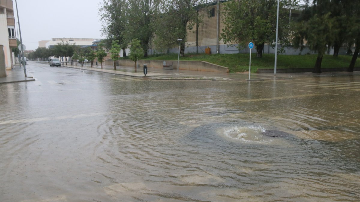 Carrers d’Amposta durant el temporal de finals de setembre.
