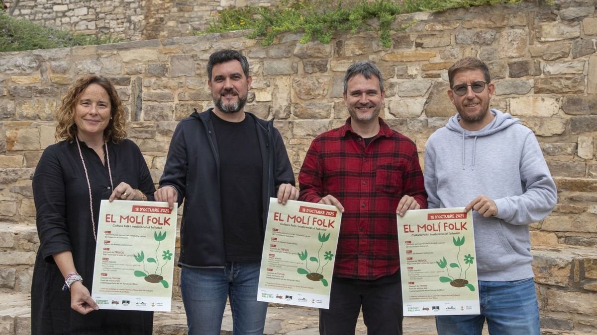 Presentación de la primera edición del festival El Molí Folk, ayer en El Talladell. - LAIA PEDRÓS