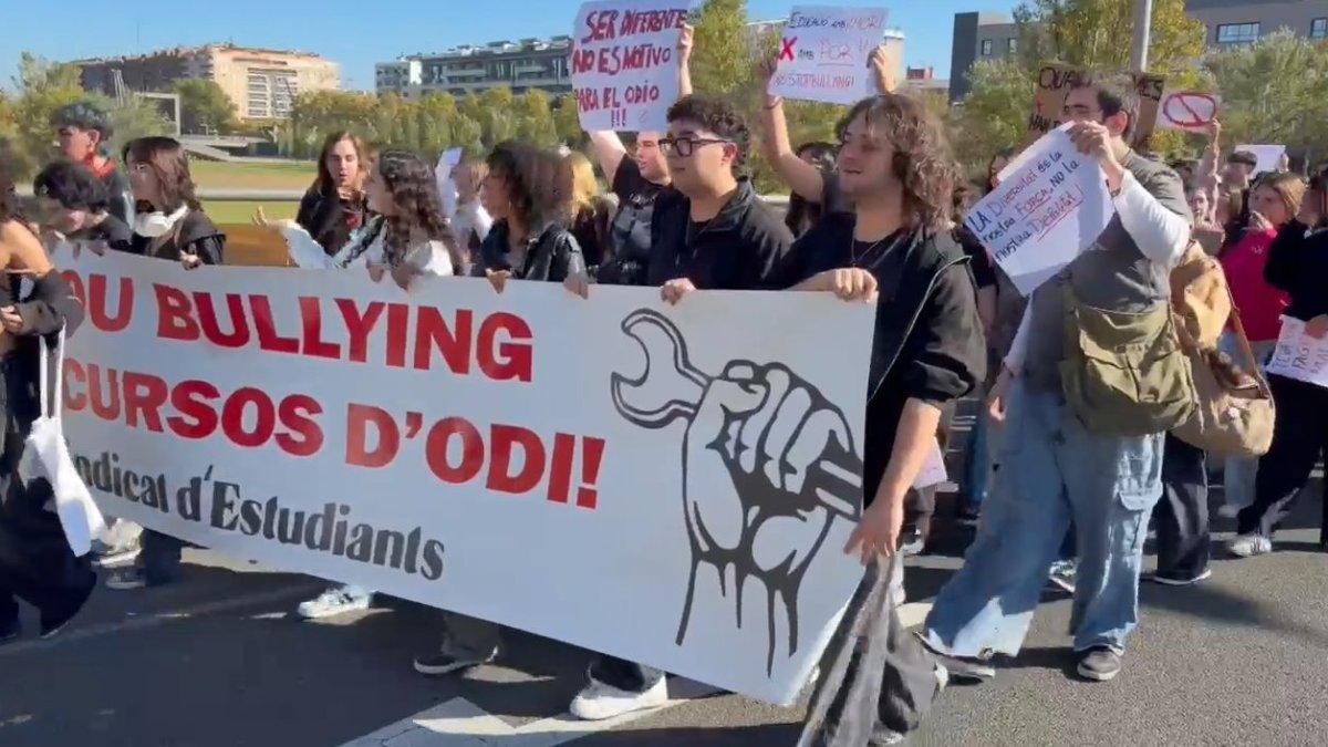 Uns 300 estudiants es manifesten a Lleida contra els casos de bullying
