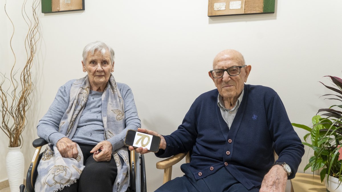 Ramiro i Joaquima, el matrimoni que ha celebrat les noces de titani.