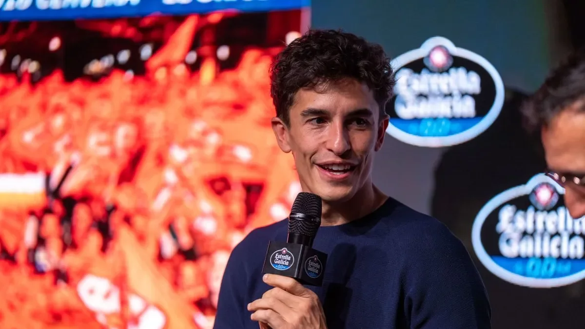 Marc Márquez, ahir durant la compareixença davant dels mitjans. - ESTRELLA GALICIA