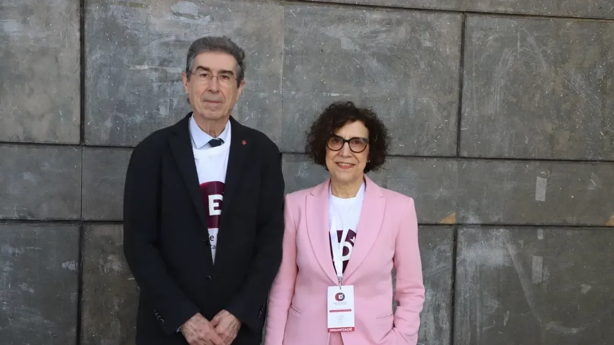 L’actual rector de la UdL, Jaume Puy, i la candidata a rellevar-lo, Maria Àngels Balsells. - SEGRE