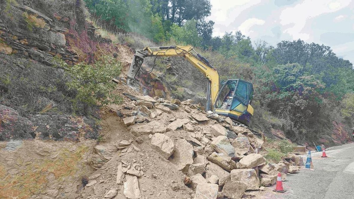 Imatge dels treballs a l’accés a Estamariu. - CCAU