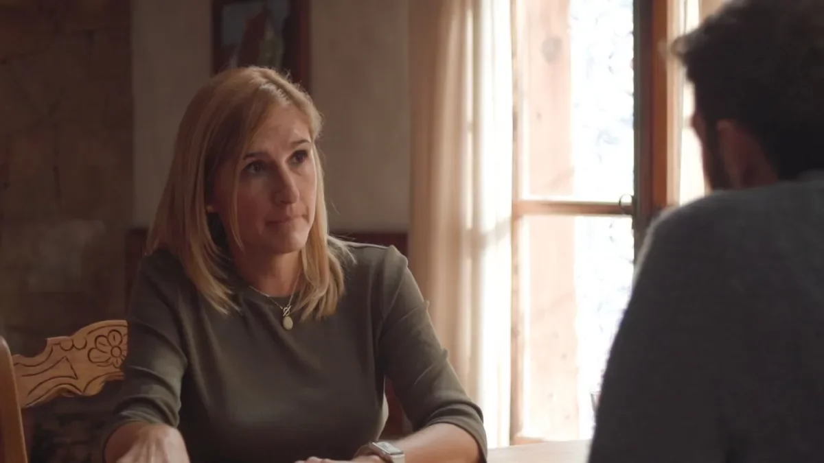 Salomé Pradas, durant l’entrevista amb Gonzo. - ATRESMEDIA