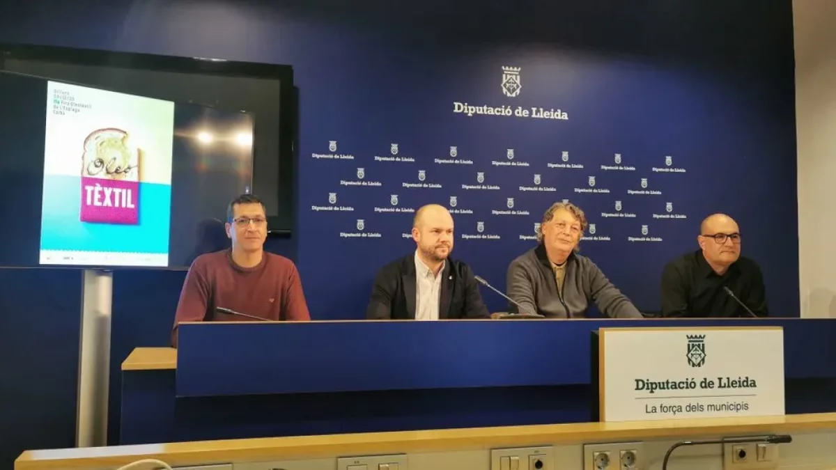 La presentació de l’XI Fira Oleotèxtil de l’Espluga Calba, ahir a la Diputació. - M.M.