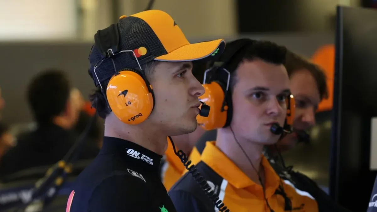 Lando Norris, ahir a les instal·lacions de Yas Marina. - EFE