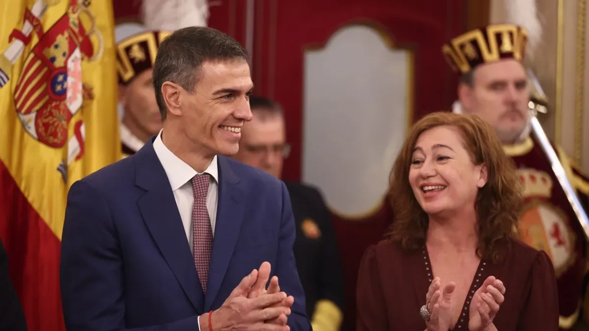 El presidente del Gobierno, Pedro Sánchez, y la presidenta del Congreso, Francina Armengol. - EDUARDO PARRA / EUROPA PRESS
