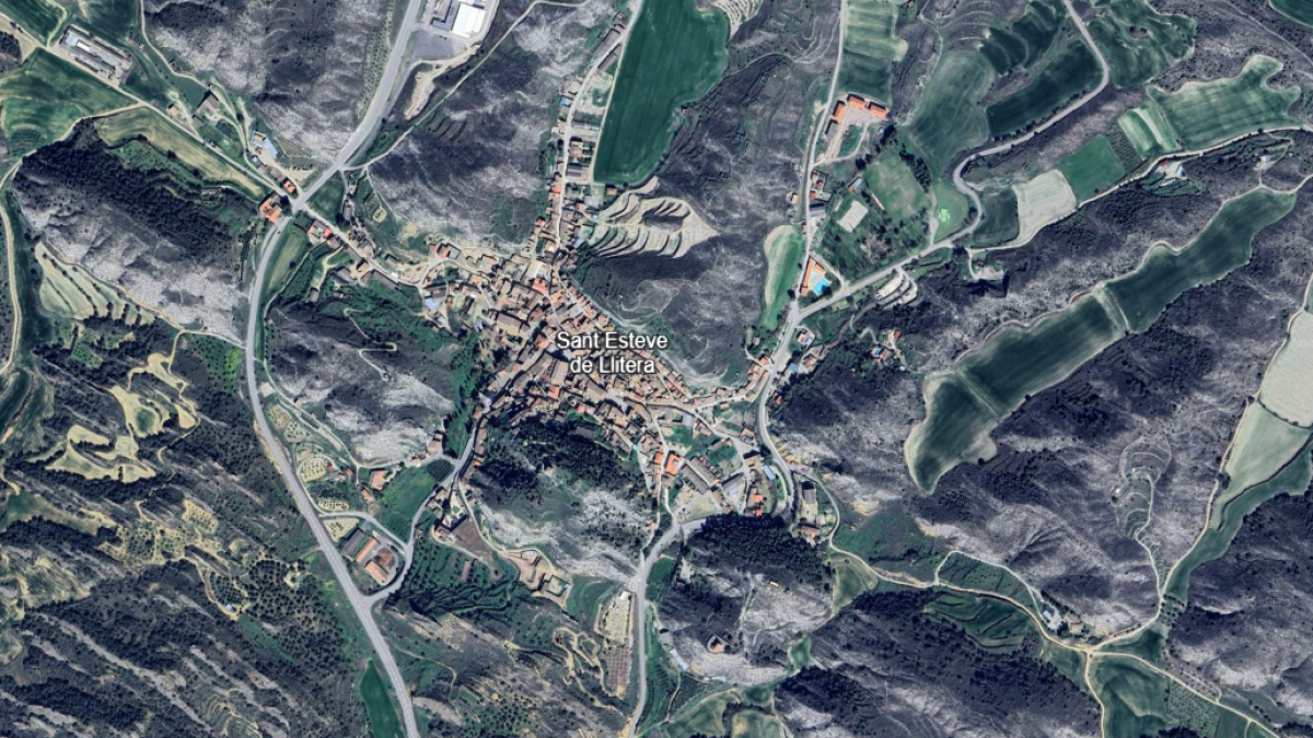 Vista aérea de Sant Esteve de Llitera.