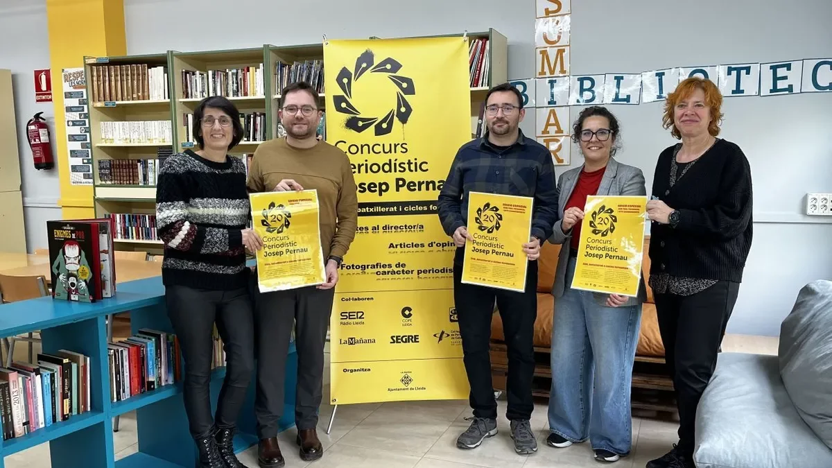 La presentación de la convocatoria, ayer en el Institut Ronda. - AJUNTAMENT DE LLEIDA