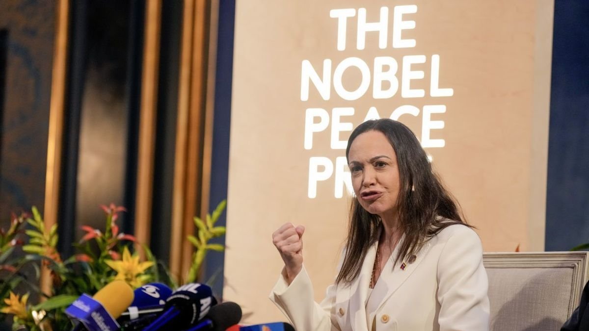 María Corina Machado durante su intervención en Oslo. - EFE