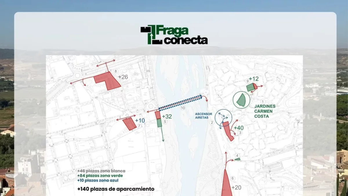 Ubicació de les noves places d’aparcament de Fraga.