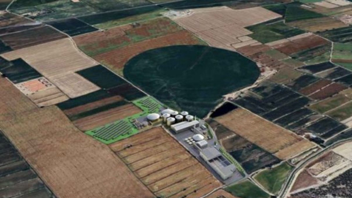 Recreació virtual de la planta de biogàs projectada a la Sentiu de Sió.