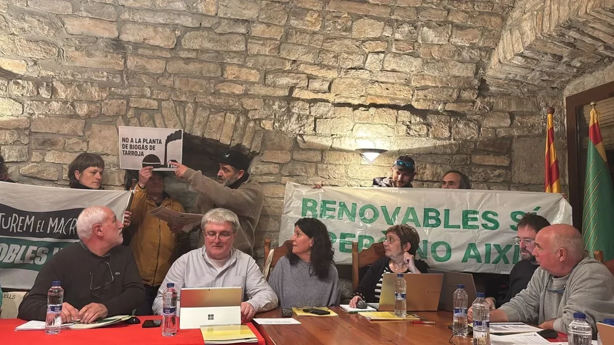 Contraris a les plantes de biogàs, durant el ple. - AINOHA ALAVA