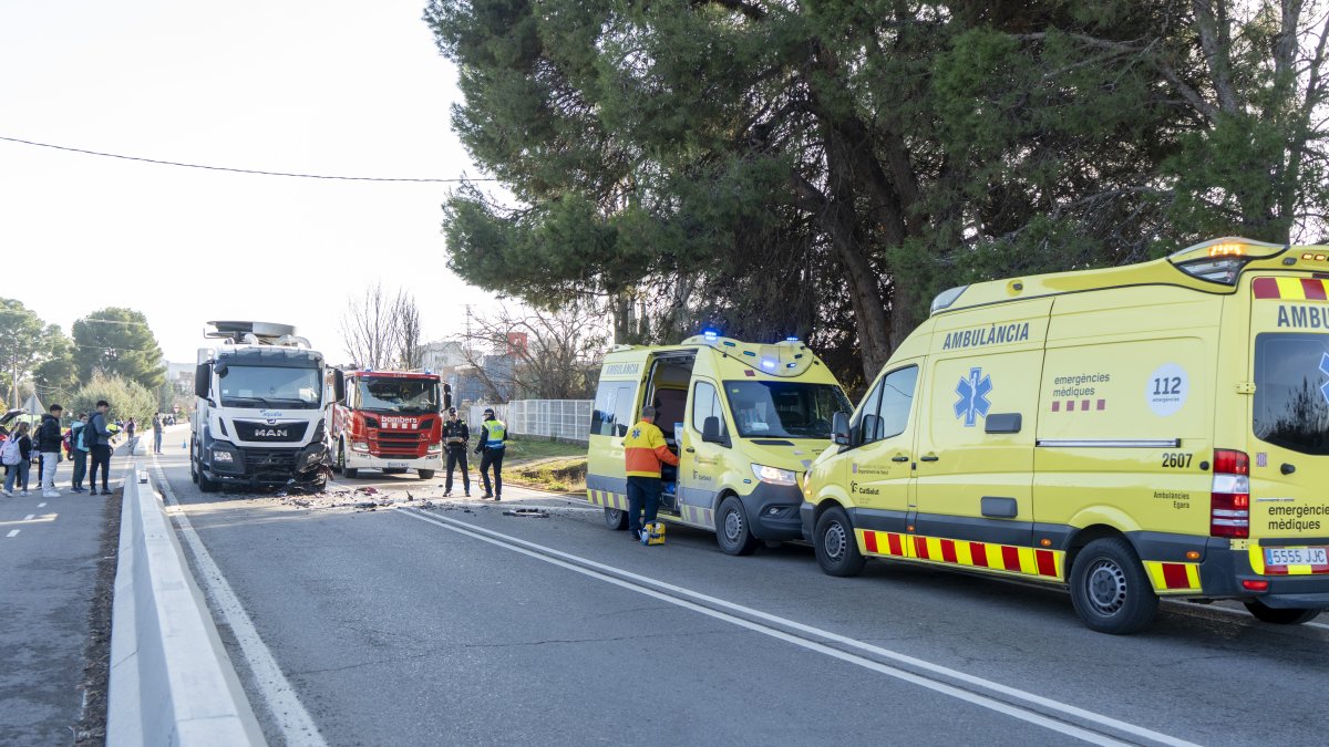 Imatge de l'accident mortal a l'N-230 al municipi de Lleida el desembre del 2025.