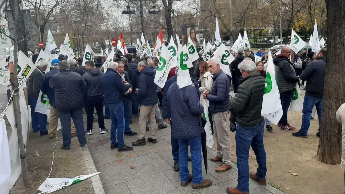 Un momento de la concentración en Madrid. - UNIÓ DE PAGESOS
