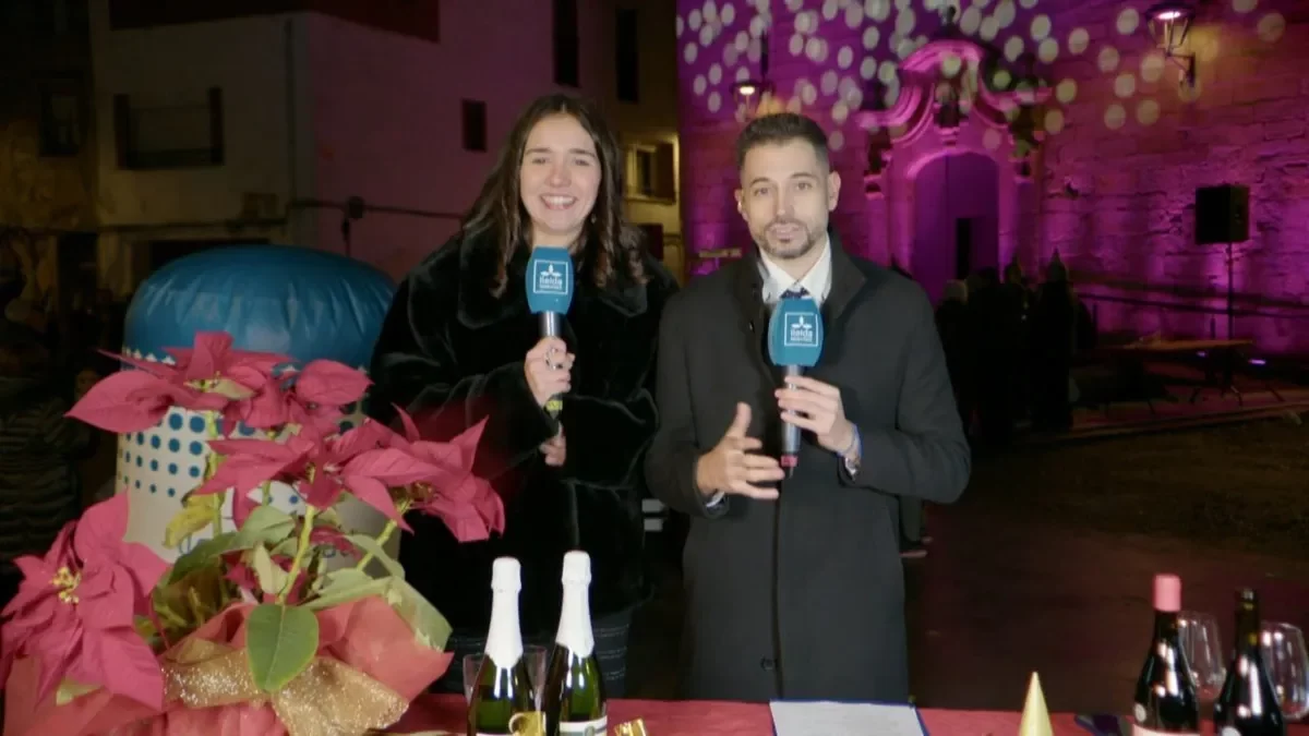 Judit Montoy y Moisés Camuñas, en las campanadas de LleidaTV. - LLEIDATV