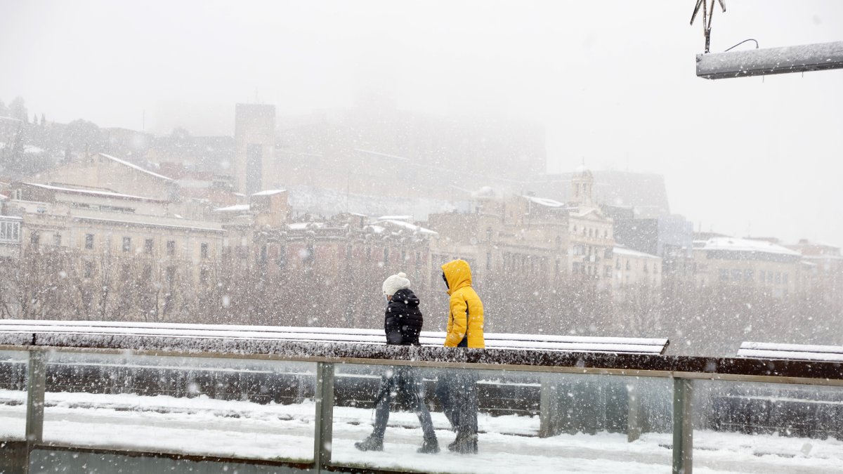Nieve en Lleida por la borrasca Filomena en enero de 2021.