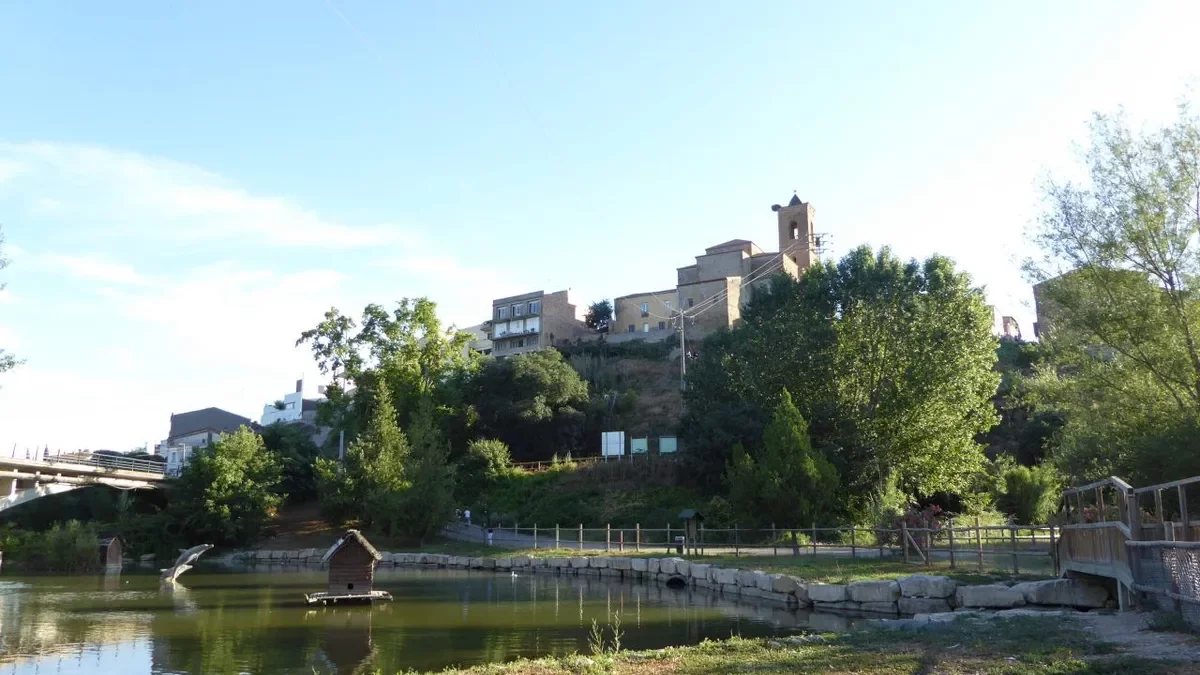 Vista de Corbins des del Parc del Riu.