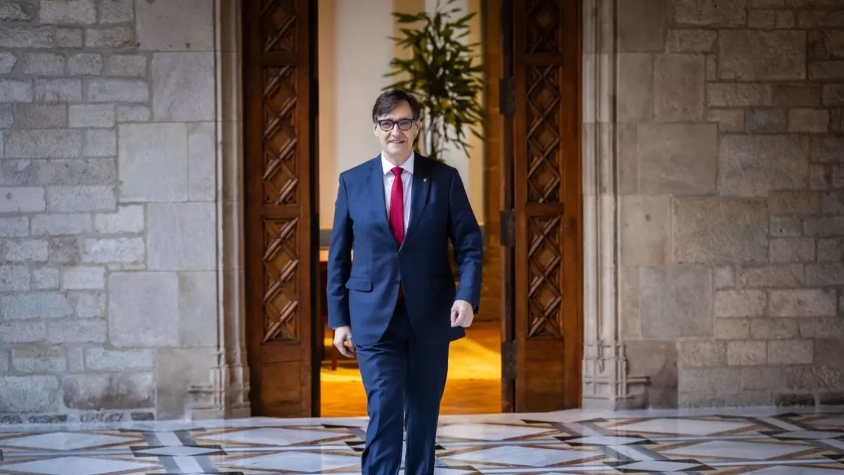 El president del Govern, Salvador Illa, en el Palau de la Generalitat. - ACN
