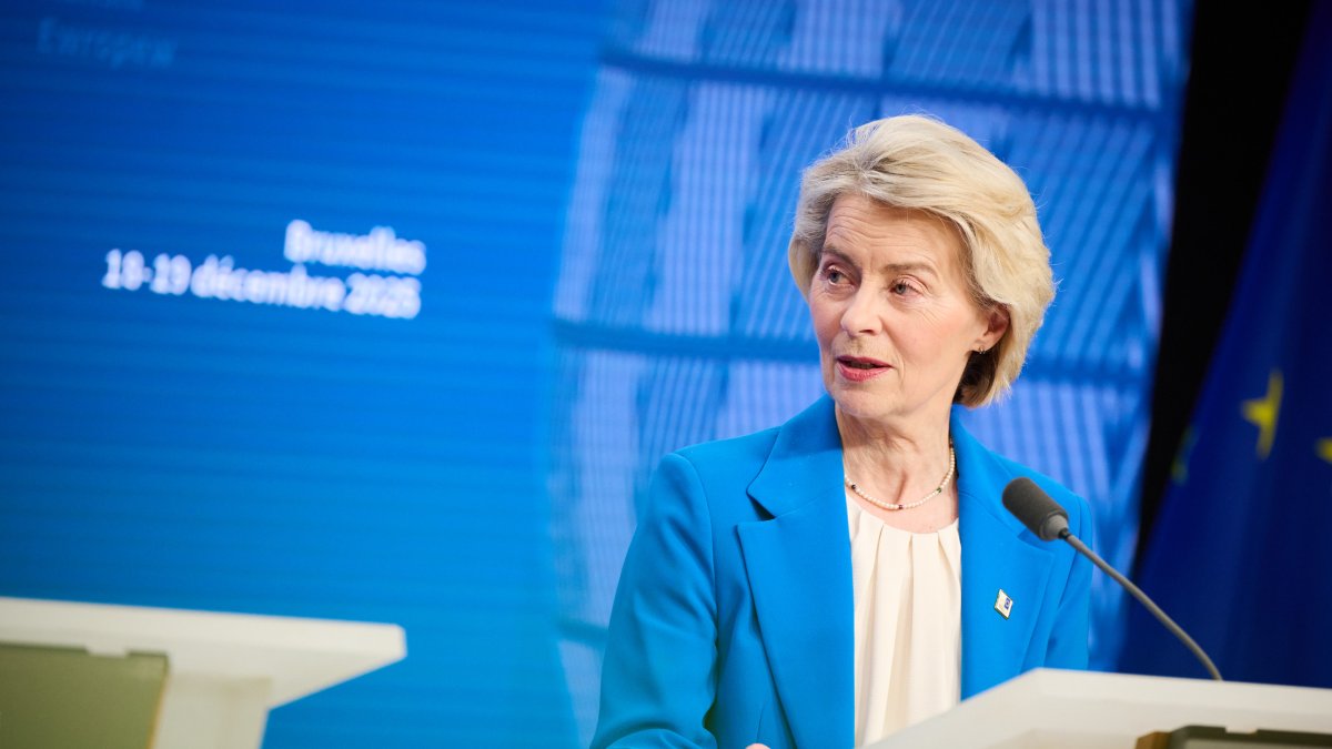 Ursula von der Leyen, durant una roda de premsa.