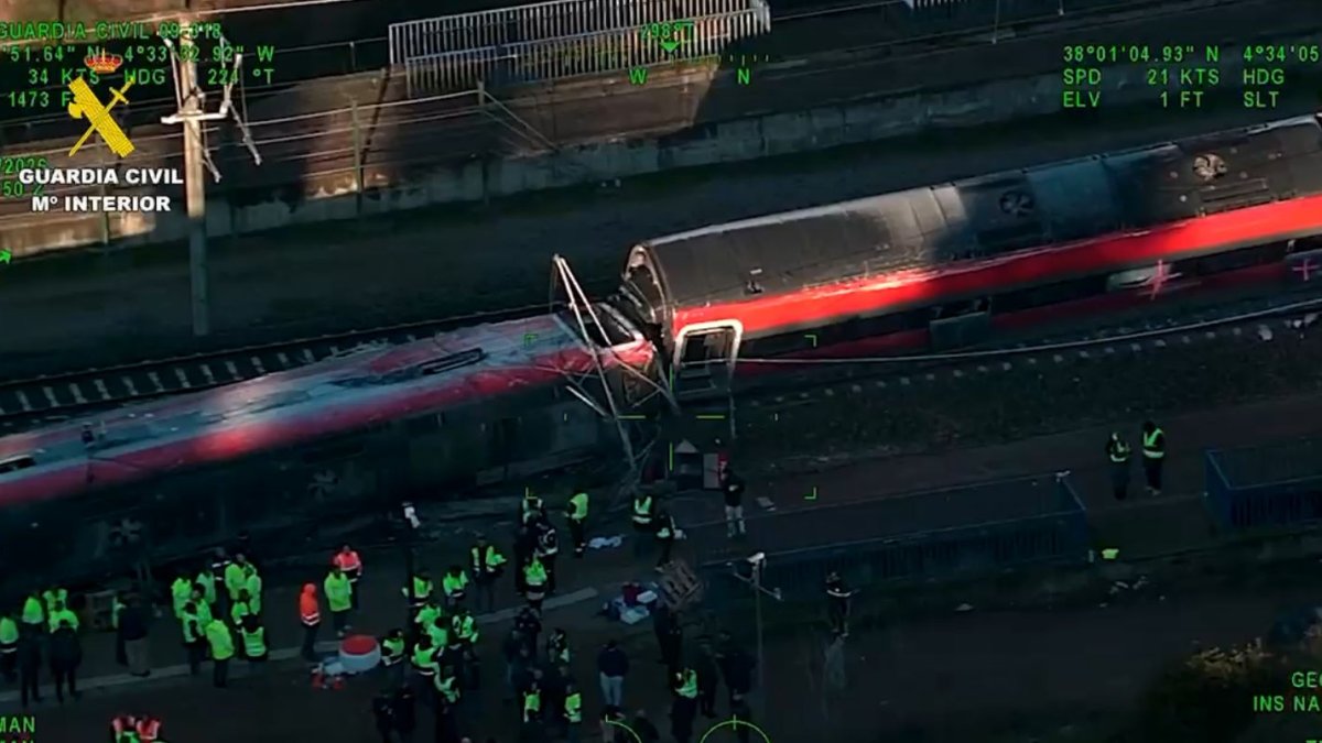 Imatges aèries de l'accident de trens a Adamuz / Guardia Civil