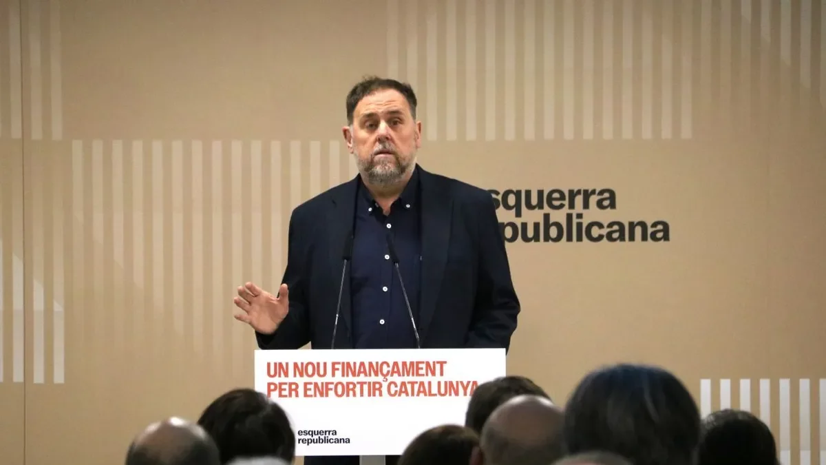 El líder de ERC, Oriol Junqueras, en rueda de prensa. - ACN